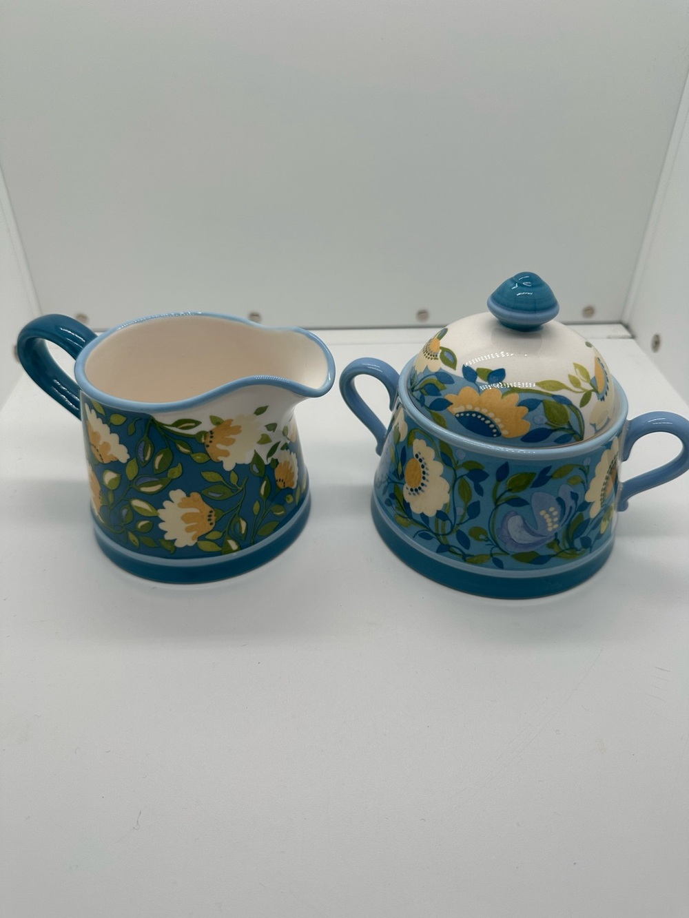 Kim Parker Home~ Chicory Hymn Spode ceramic Cream and Sugar Set